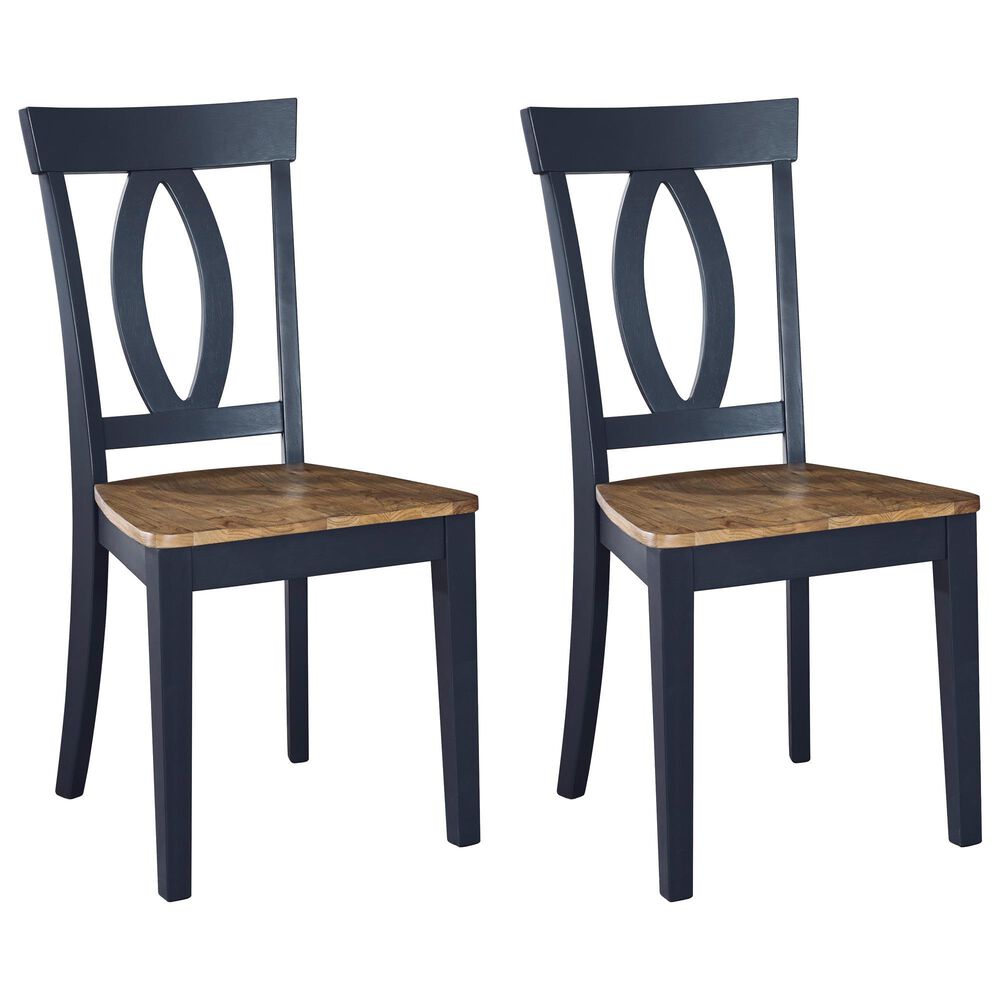 Ashley Landocken Dining Chair in Brown and Blue (Set of 2), , large