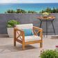 Hearth and Haven Brava Outdoor Club Chair with Cross-Back Design in Beige, , large