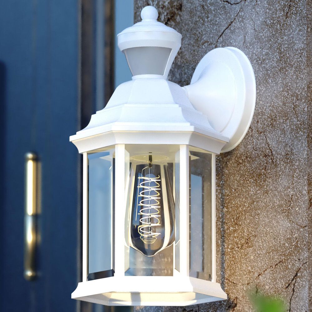 Vaxcel Auburn 6.25" 1-Light Outdoor Motion Sensor Wall Sconce in Textured White, , large
