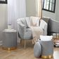 Lumisource Marla 2-Piece Nesting Pleated Ottoman Set in Grey, , large