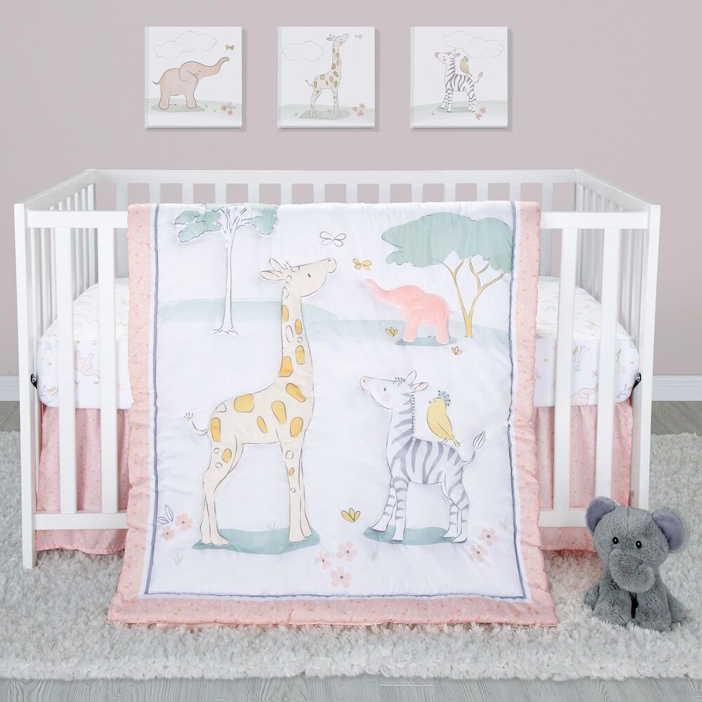 Trend Labs Sweet Safari 4-Piece Crib Bedding Set in Muted Peach, , large