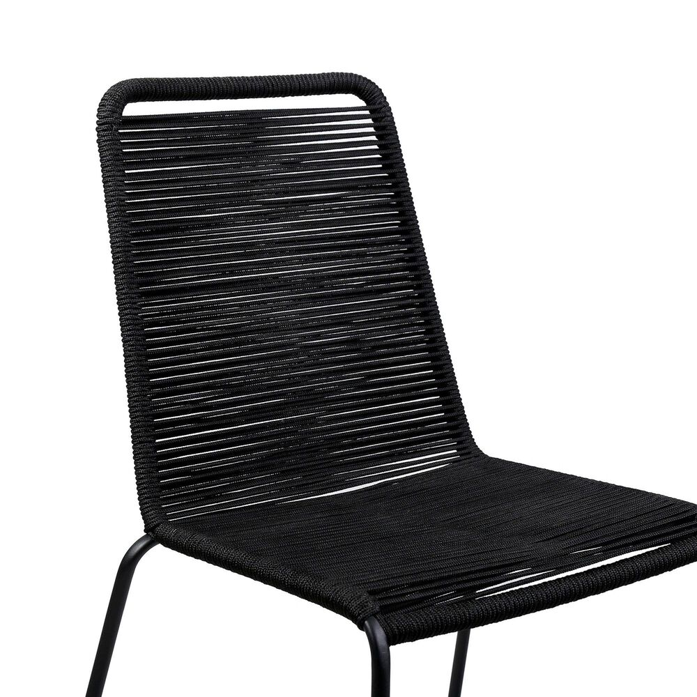 Blue River Shasta Outdoor Dining Chair with Rope Seat in Black (Set of 2), , large