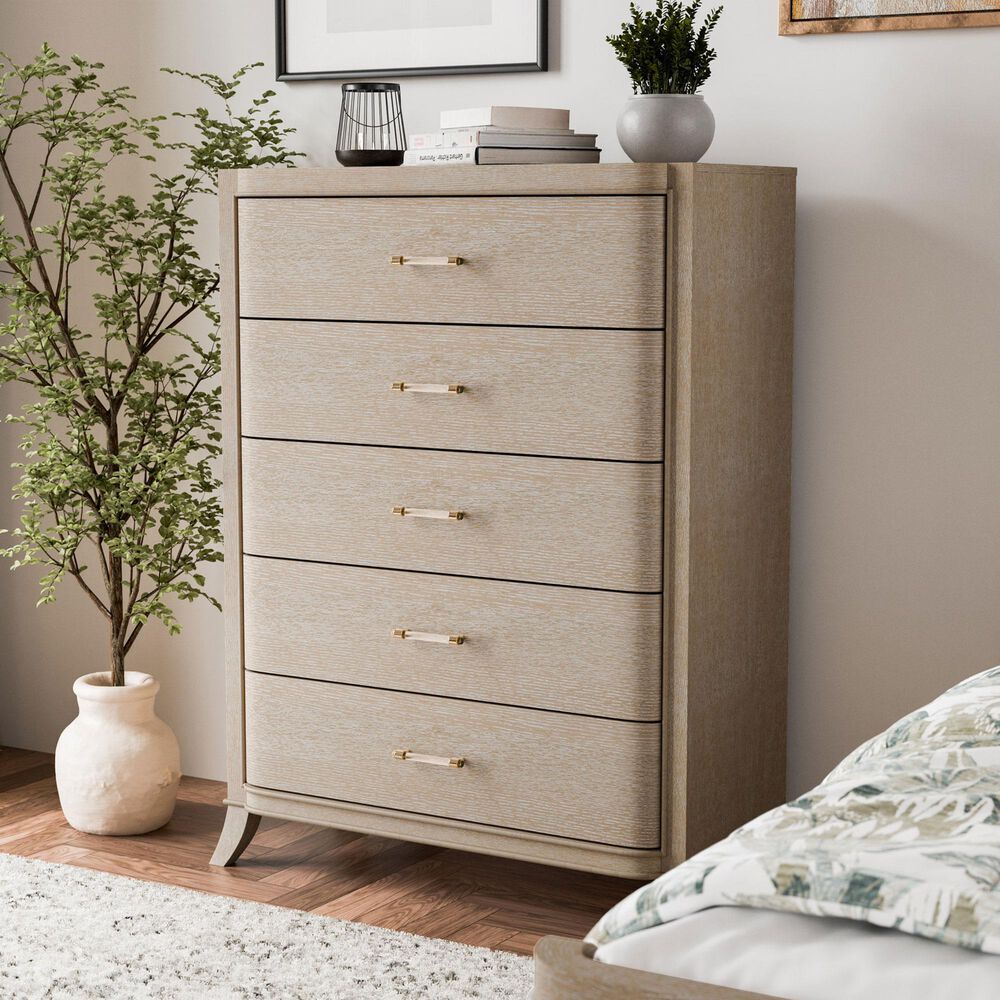 Furniture of America Candra 5-Drawer Chest in Natural Oak, , large