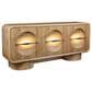 Uttermost Forest Rings 3-Door Cabinet with Light in Warm Wood, , large