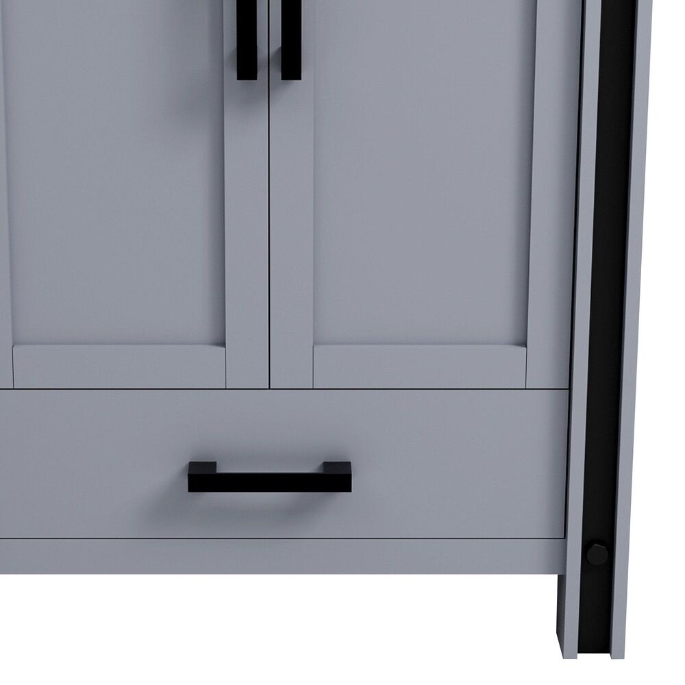 Lexora Home Ziva 30&quot; Single Bathroom Vanity in Dark Grey with 2 cm White Quartz Top and Rectangular Sink, , large