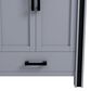 Lexora Home Ziva 30" Single Bathroom Vanity in Dark Grey with 2 cm White Quartz Top and Rectangular Sink, , large