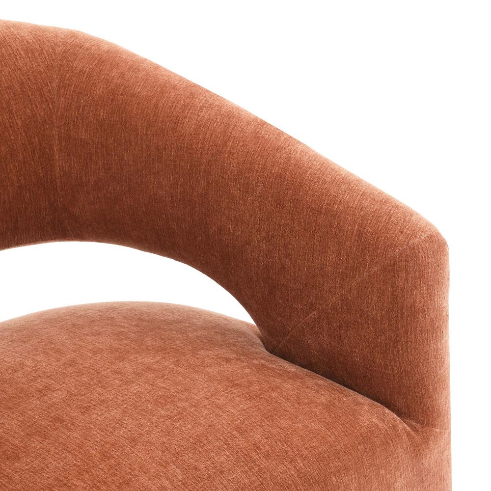 Furniture of America Rivena Modern Arm Chair with Casters in Rustic Orange, , large