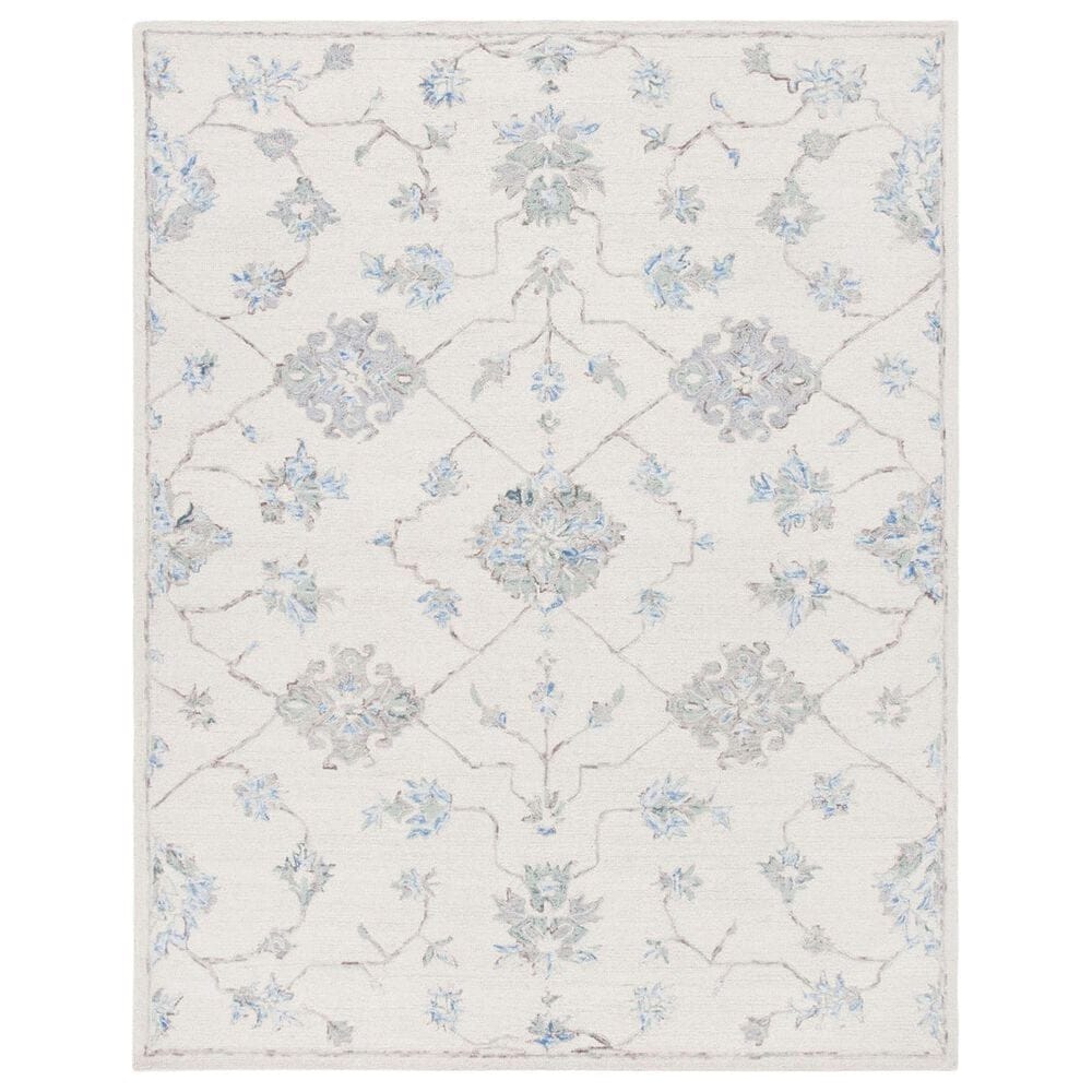 Safavieh Micro-Loop Oriental 8" x 10" Ivory and Grey Area Rug, , large