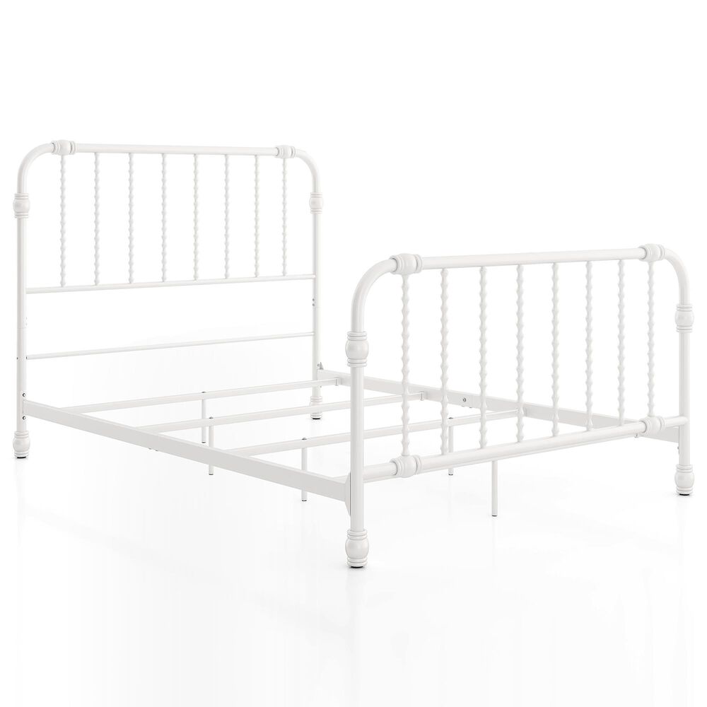 Furniture of America Wren Full Spindle Kids Bed in White, , large