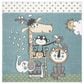 Safavieh Carousel Animals 4" Square Ivory and Blue Kids  Area Rug, , large