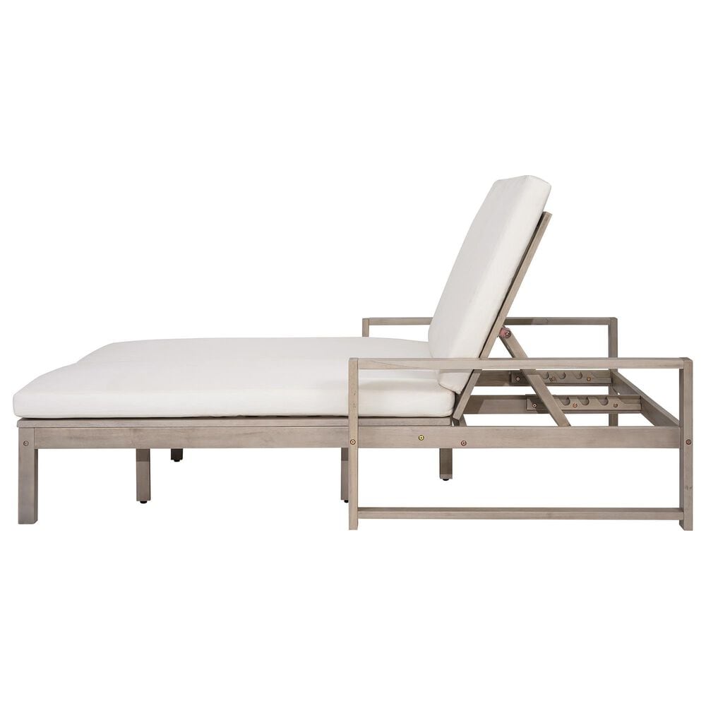 HOMLUX Patio 2-Person Lounge Chair with Grey Frame in Beige, , large