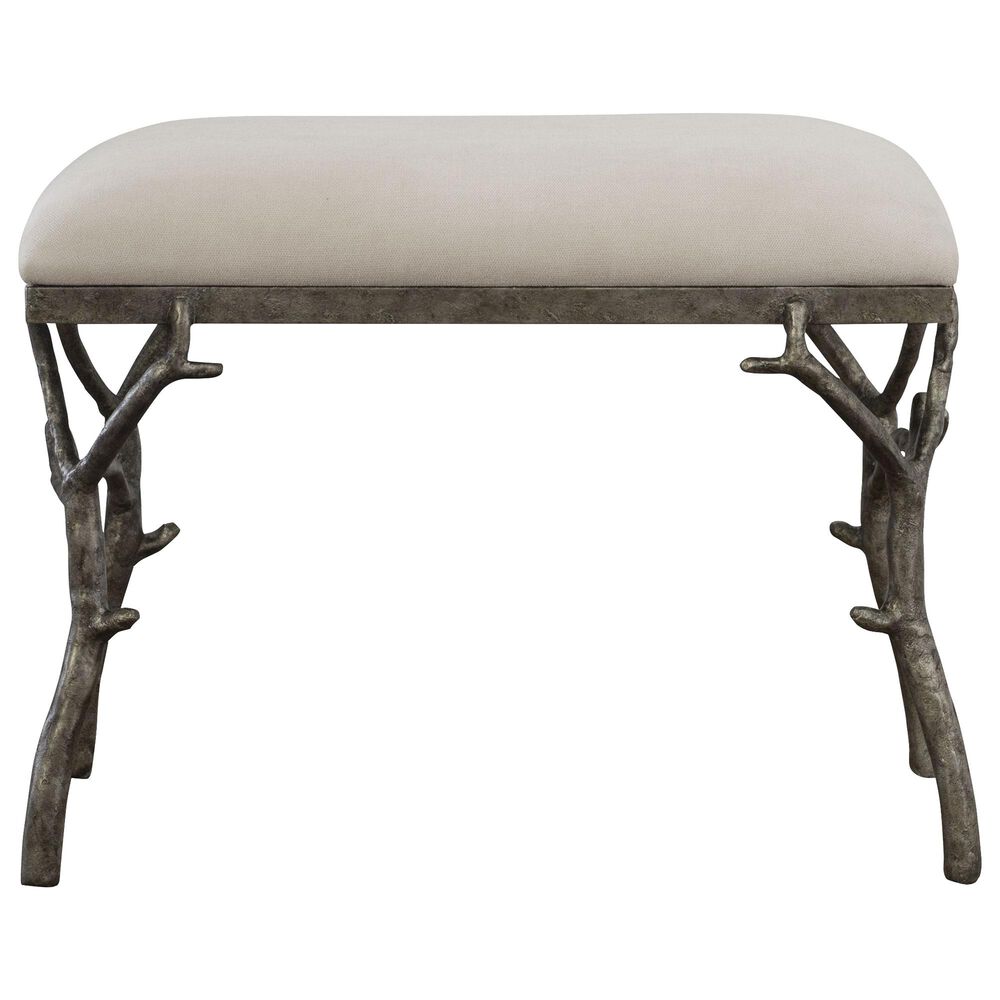 Uttermost Lismore Bench in Antique Silver, , large