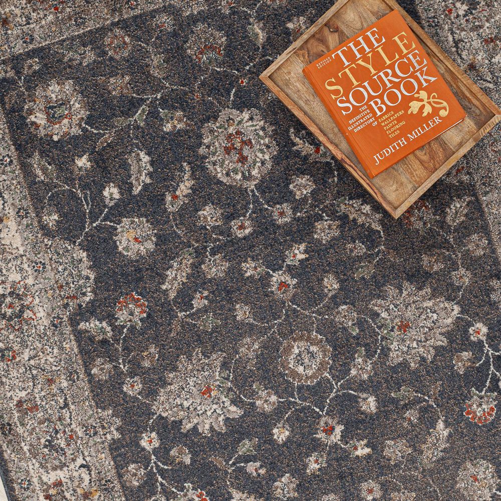 Central Oriental Minerva Maneli 5&#39; x 7&#39;3&quot; Vintage Blue and Alabaster Area Rug, , large