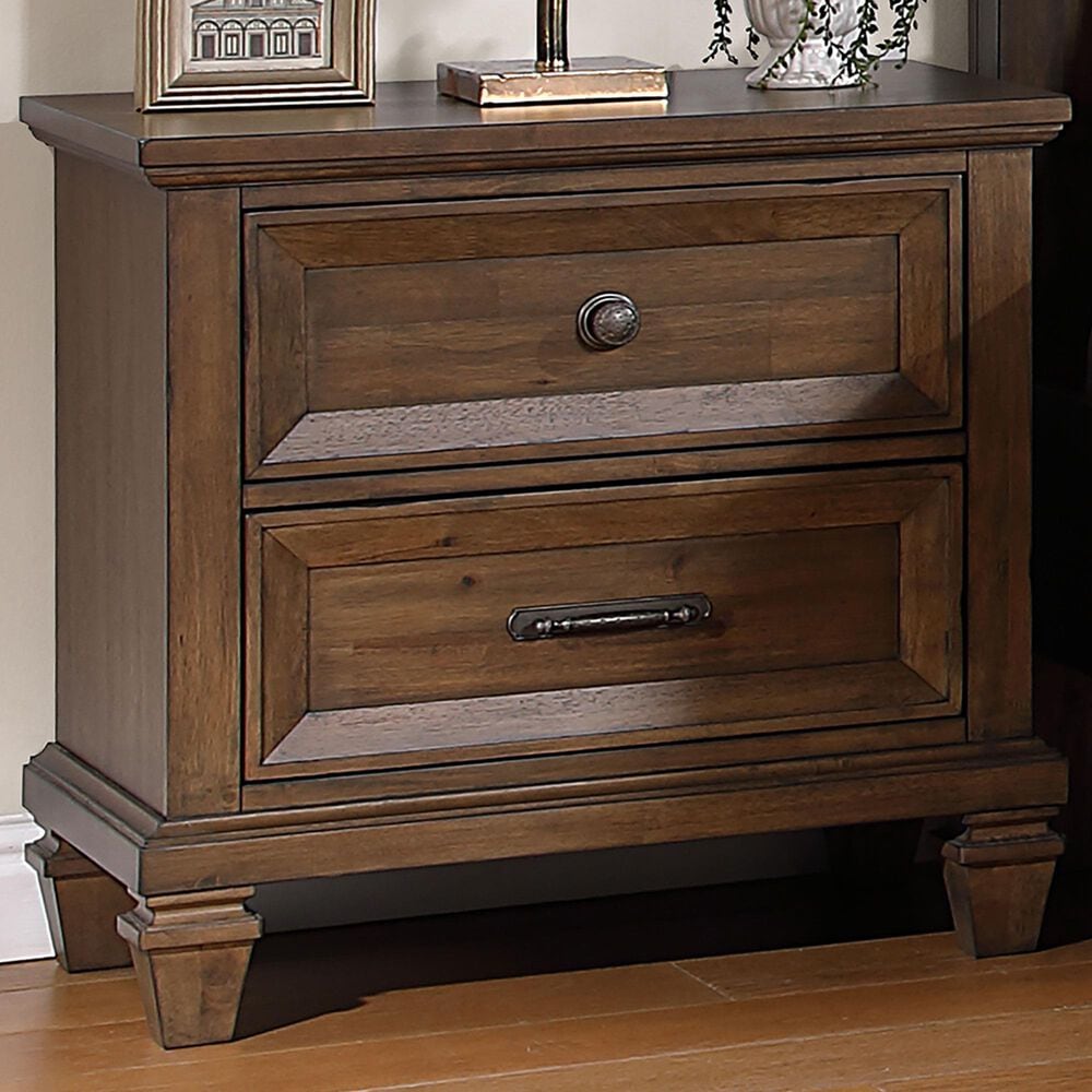 New Heritage Design Mariana 2-Drawer Nightstand in Vintage Mocha, , large