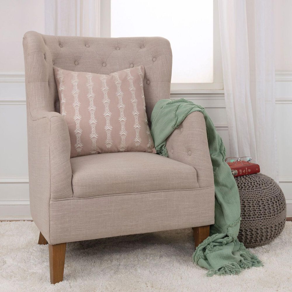 Rizzy Home 20&quot; x 20&quot; Down Filled Throw Pillow in Blush, , large