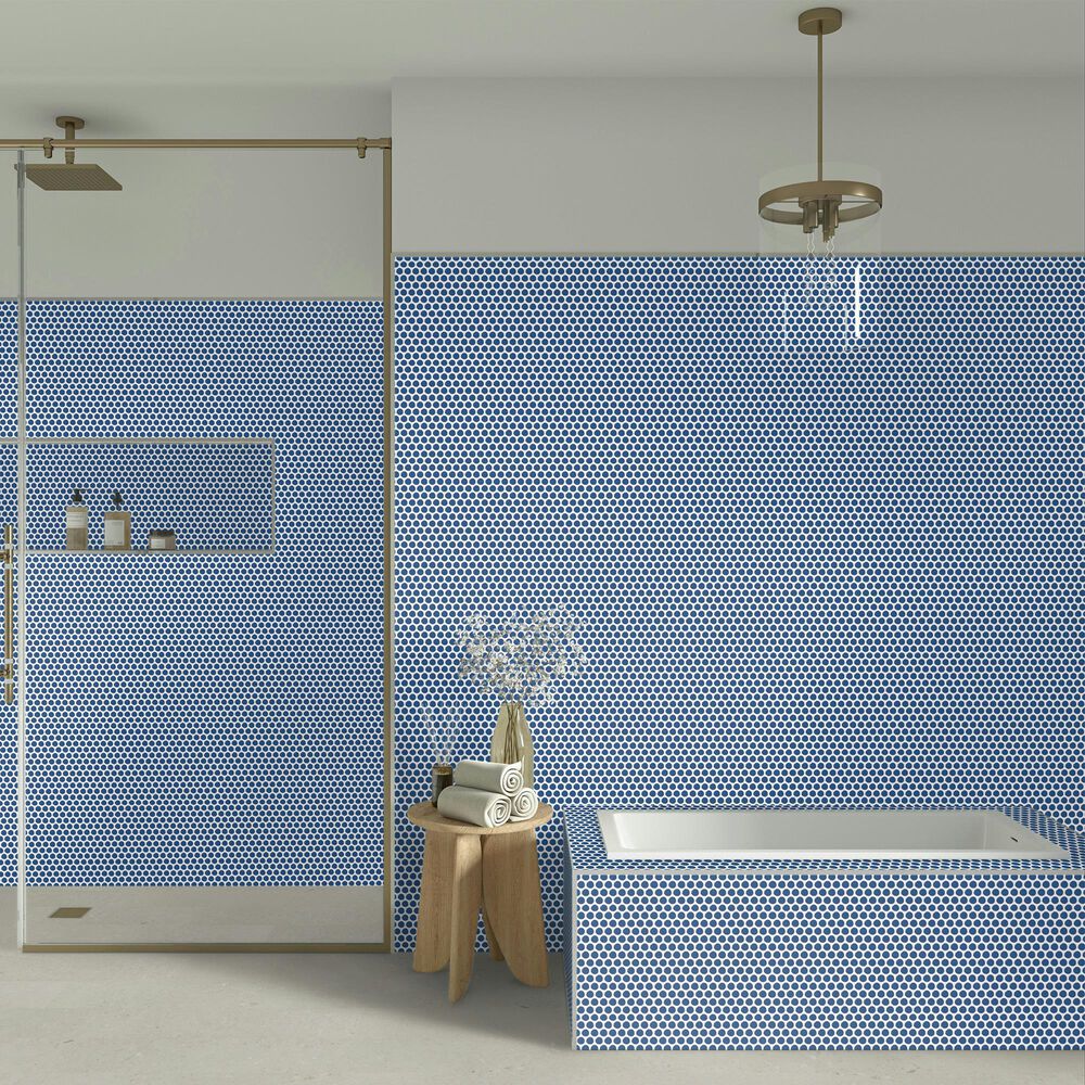 Dal-Tile Color Wheel Sea Breeze 13&#39;&#39; X 11&#39;&#39; Ceramic Mosaic Sheet, , large