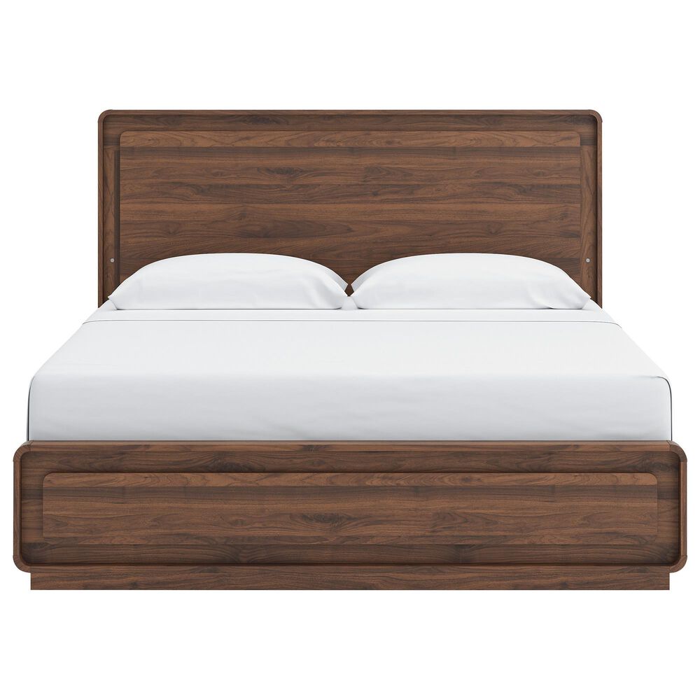 Ashley Fortlorn 4-Piece King Bedroom Set in Walnut Brown LED Light, , large