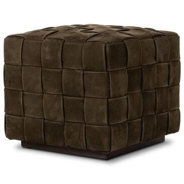Four Hands Flores Ottoman in Nubuck Olive, , large