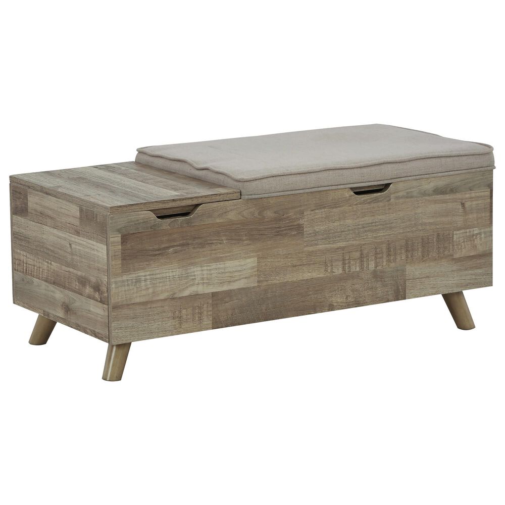 Ashley Gerdanet Storage Bench in Light Brown, , large