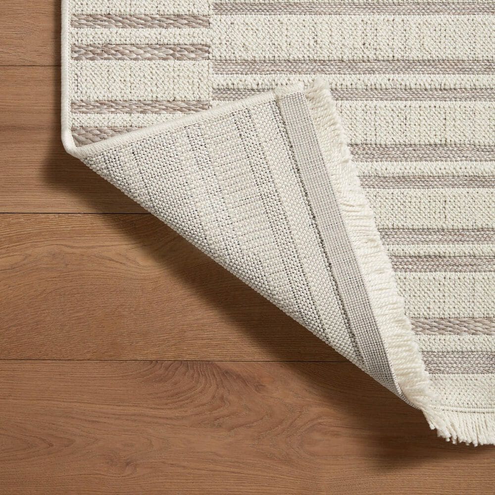 Amber Lewis x Loloi Malibu MAB-03 5&#39;1&quot; x 7&#39;7&quot; Ivory and Dove Indoor/Outdoor Area Rug, , large