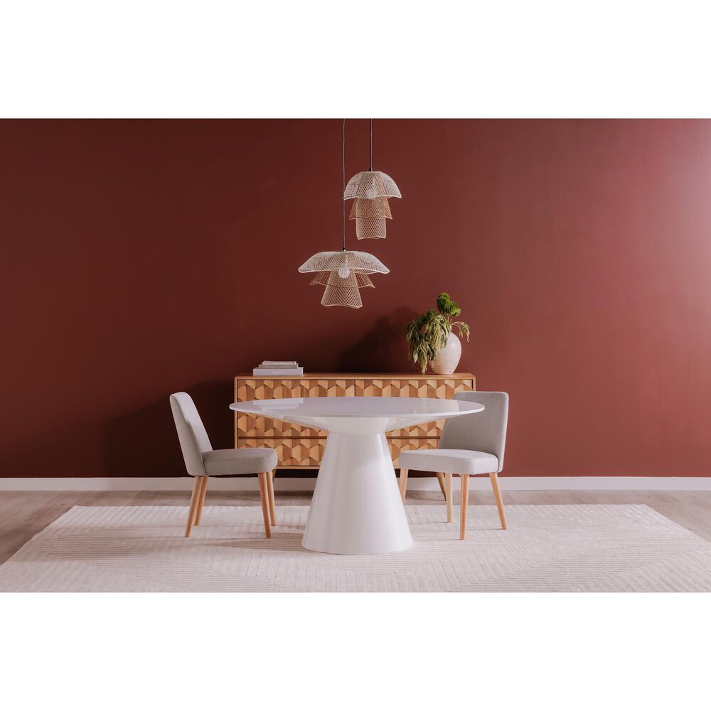 Moe&#39;s Home Collection Otago 54&quot; Round Dining Table in White - Table Only, , large