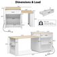 HOMLUX 83" Kitchen Island in White, , large