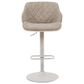 Armen Living Toby Adjustable Swivel Bar Height Stool with Vintage Taupe Upholstery in Ivory, , large