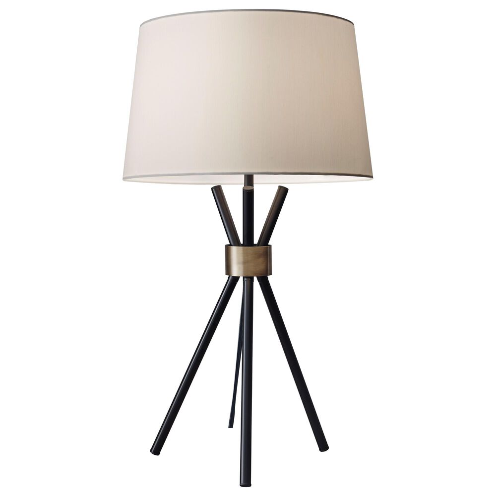 Adesso Benson Table Lamp in Black and Antique Brass, , large