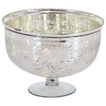 Maple and Jade Glass Serving Bowl in Silver, , large