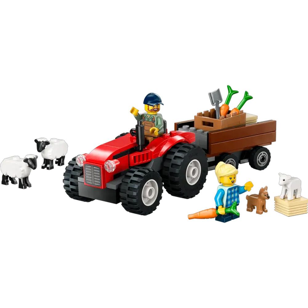 LEGO City Red Farm Tractor with Trailer &amp; Sheep, , large