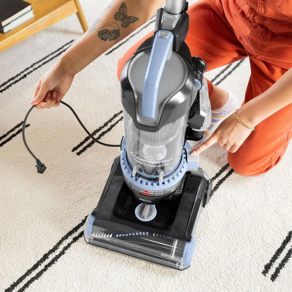 Bissell CleanView Max Tangle-Free Rewind Vacuum in Black and Lake, , large