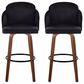 LumiSource Dahlia Swivel Counter Stool with Cream Velvet Upholstery in Walnut and Chrome (Set of 2), , large