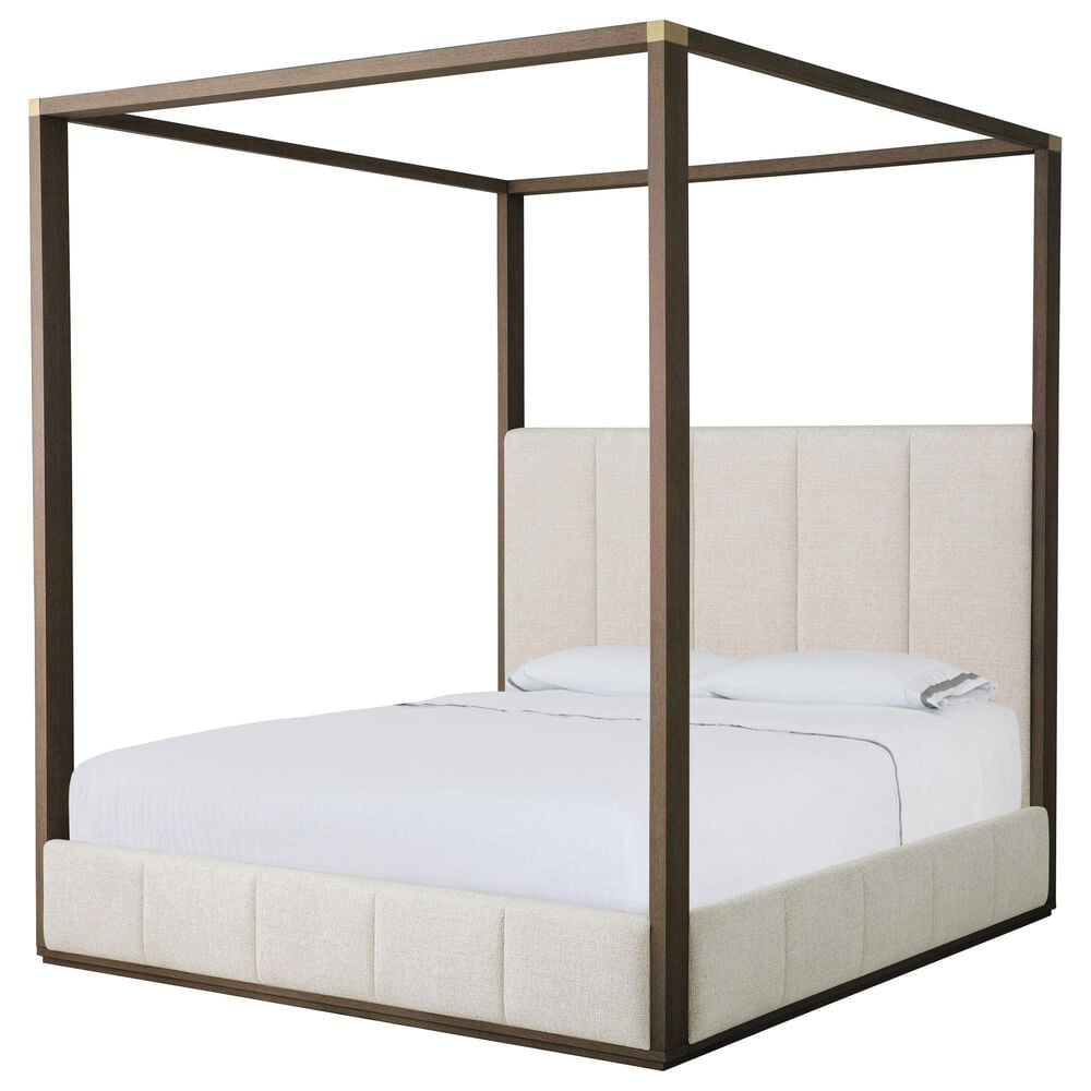 Century Furniture Carino King Upholstered Canopy Bed in Cocoa, , large