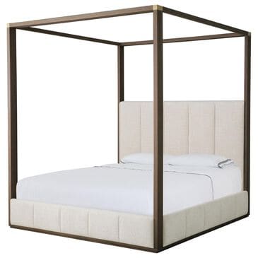 Century Furniture Carino King Upholstered Canopy Bed in Cocoa, , large