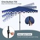 HOMLUX 10" Patio Umbrella with Lights in Dark Blue, , large