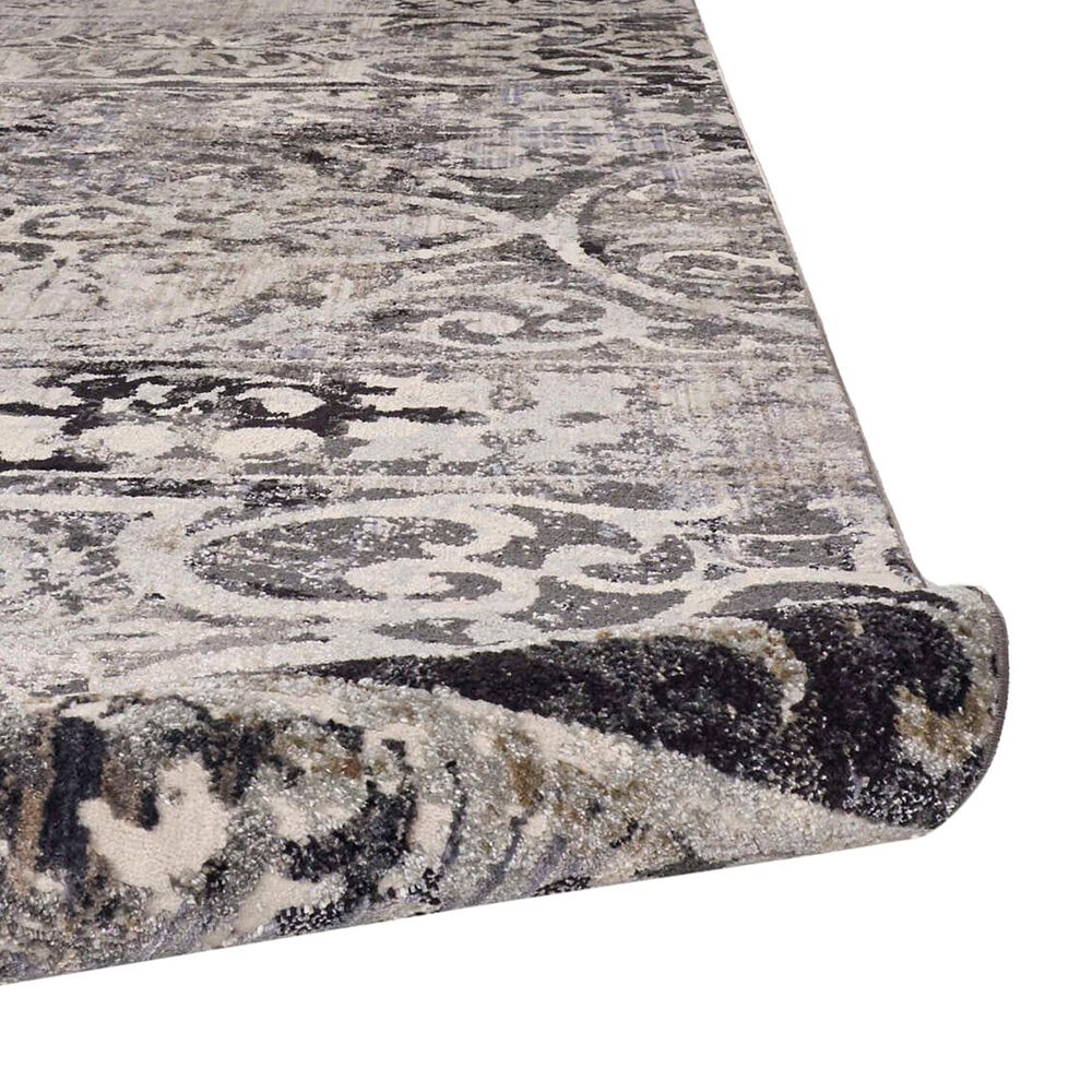 Feizy Kano 3871F 2&#39;7&quot; x 8&#39; Charcoal and Ivory Runner, , large