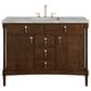 James Martin Kinnsden 48" Single Bathroom Vanity in Sable Oak with 3 cm Victorian Silver Silestone Top, Rectangular Sink and FreePower Wireless Charger, , large
