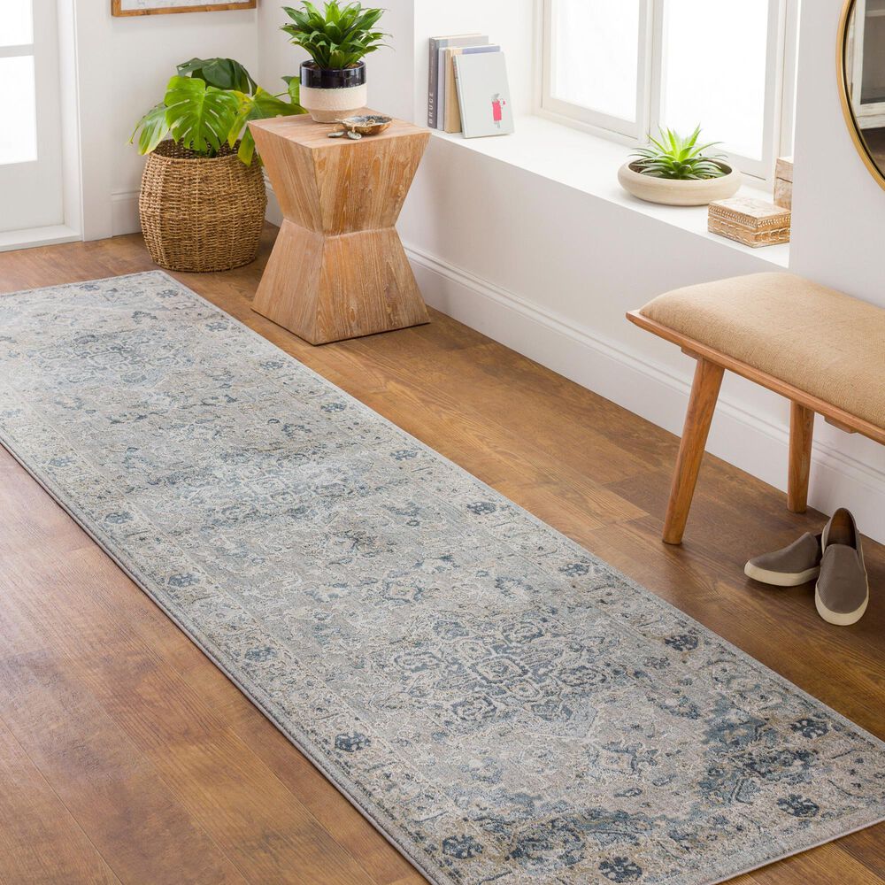 Surya Brunswick 2&#39;7&quot; x 10&#39; Dusty Sage, Taupe, Light Gray, White, Pale Blue, Olive, Teal and Light Sage Runner, , large