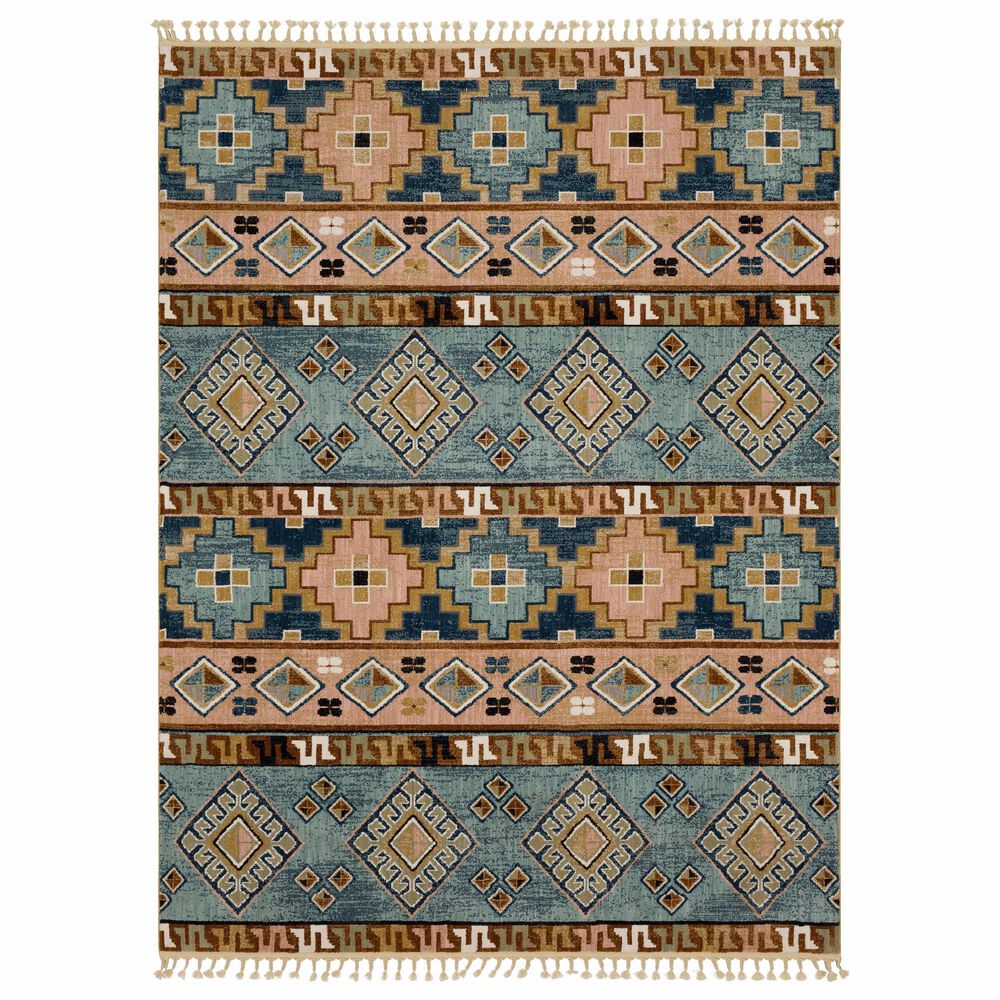 Stacy Garcia Home Rendition Zula 9"6" x 12"11" Robin"s Egg Blue, Neutral Tan, Soft Grey and Blush Pink Area Rug, , large