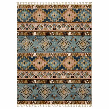 Stacy Garcia Home Rendition Zula 9"6" x 12"11" Robin"s Egg Blue, Neutral Tan, Soft Grey and Blush Pink Area Rug, , large