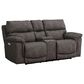 HomeStretch Cosmo Triple Power Loveseat with Console in Omnipotent Pewter, , large