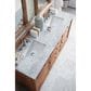 James Martin Vanities Savannah 72" Double Bathroom Vanity in Driftwood with 3 cm Carrara White Marble Top and Rectangular Sinks, , large