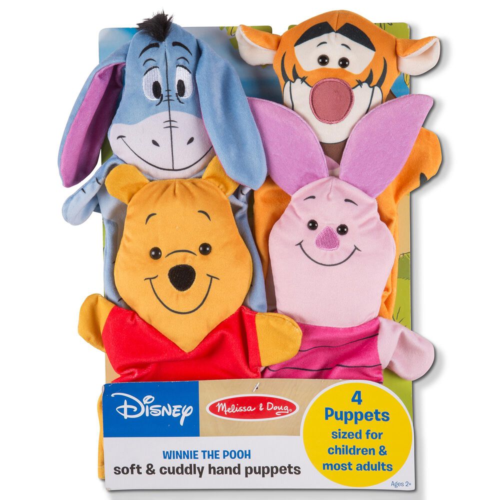 Melissa &amp; Doug Disney Winnie The Pooh Soft - Cuddly Hand Puppets, , large