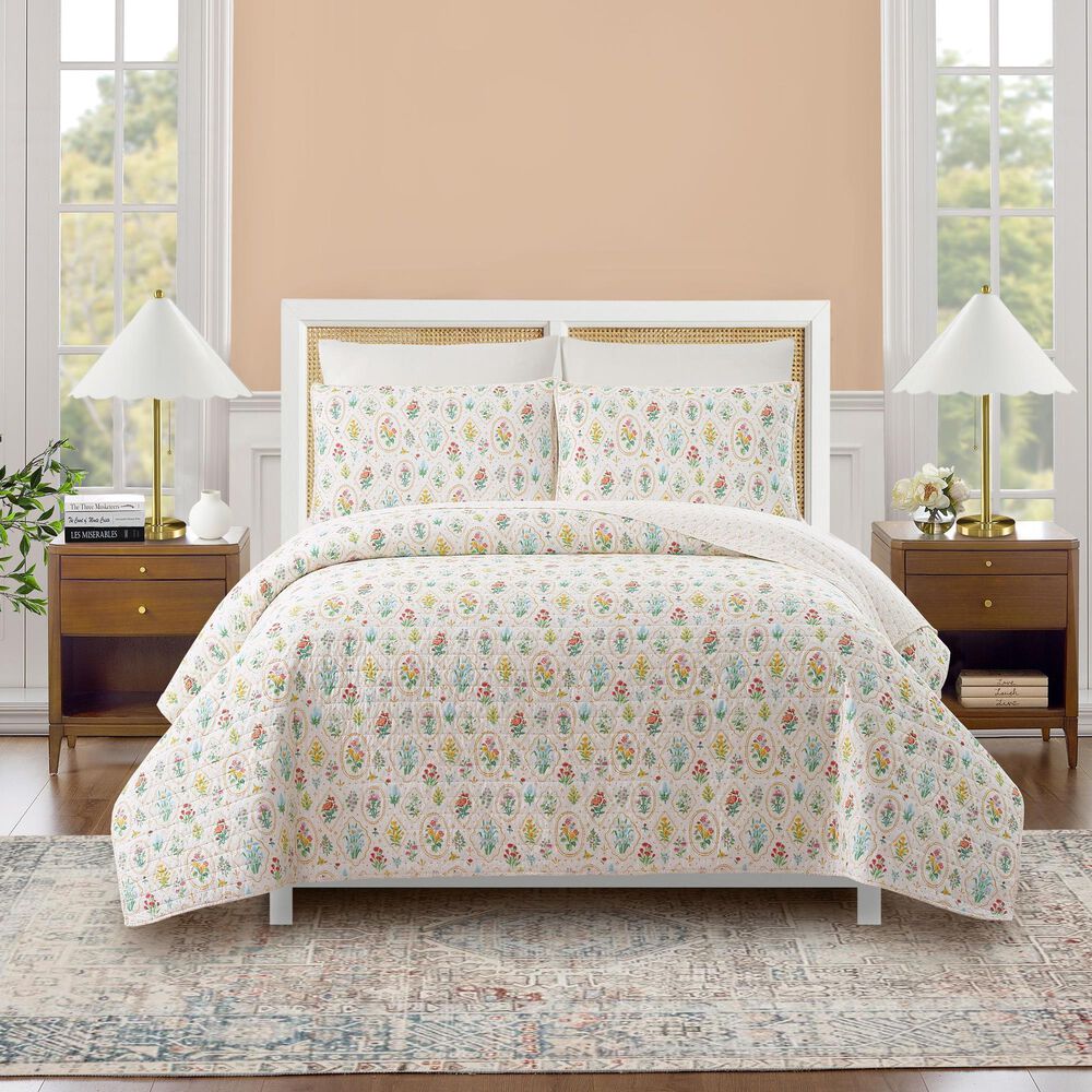 Peking Handicraft 3-Piece Full/Queen Floral Wallpaper Quilt Set in Multicolor, , large