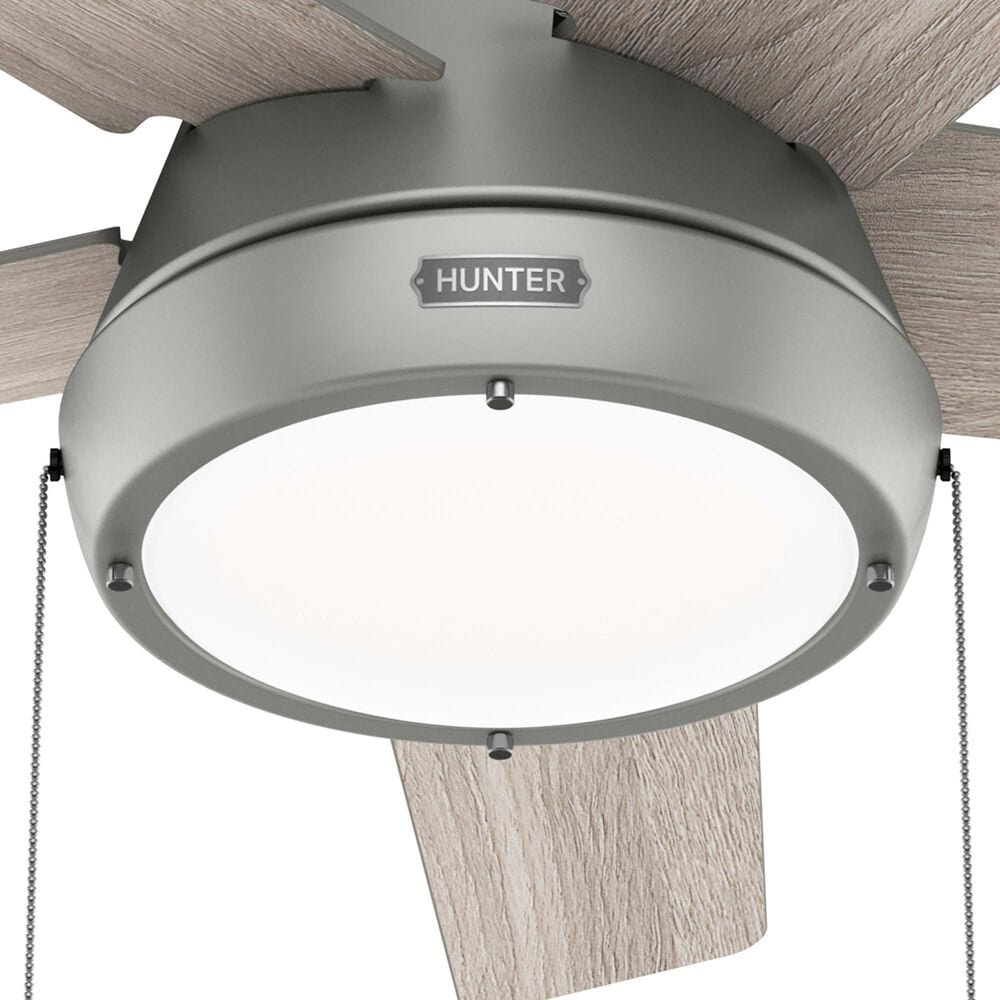 Hunter Burroughs 44&quot; Ceiling Fan with LED Lights in Matte Silver, , large