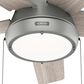 Hunter Burroughs 44" Ceiling Fan with LED Lights in Matte Silver, , large