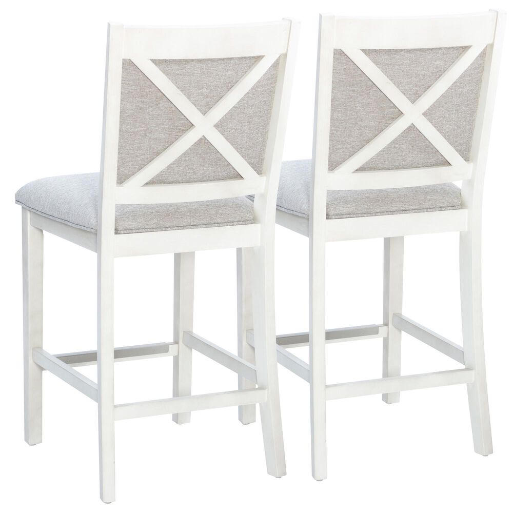 Linon Home Decor Mckoy Counter Stool in White (Set of 2), , large