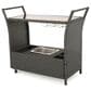 Hearth and Haven Bar Cart with Glass Top in Gray with Ice Tray, , large