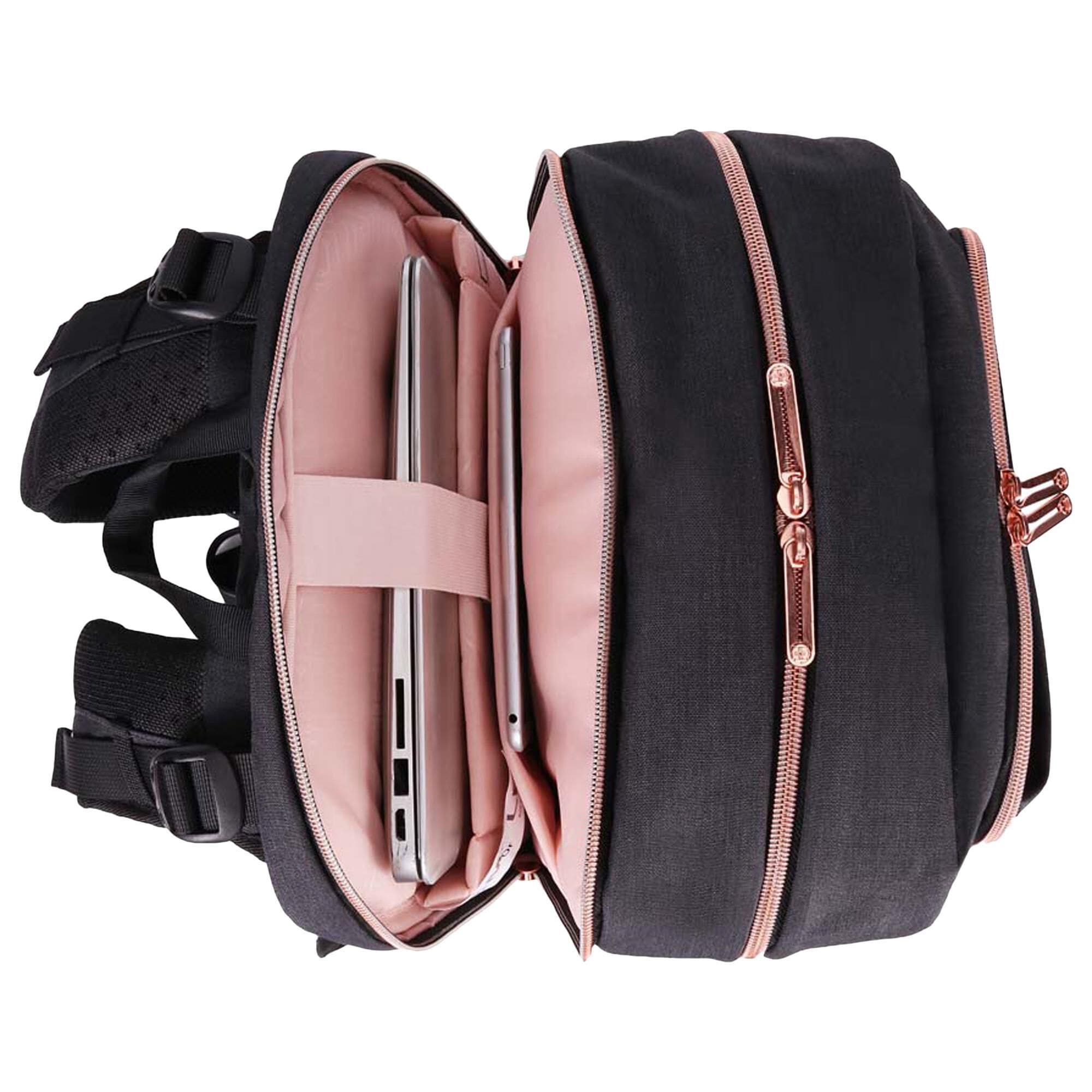 Pink and outlet black backpack