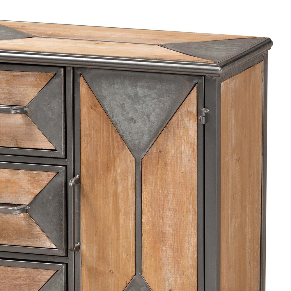 Baxton Studio Laurel 3-Drawer Accent Storage Cabinet in Whitewashed Oak Brown and Antique Grey, , large